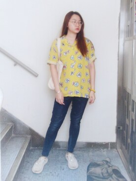 「pattern shirt」｜Yukariveraさん（レディース・166cm）の夏コーディネート