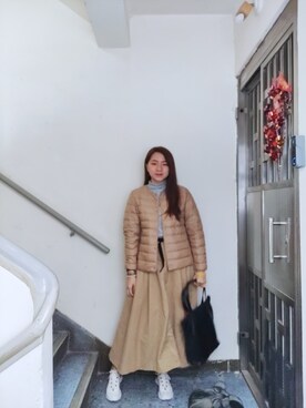 「working style」｜「アイテム（ダウンジャケット/コート）」を使った、Yukariveraさん（レディース・166cm）の冬コーディネート