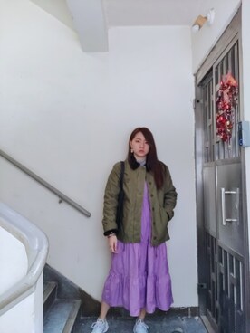 「working style」｜「アイテム（ミリタリージャケット）」を使った、Yukariveraさん（レディース・166cm）の冬コーディネート