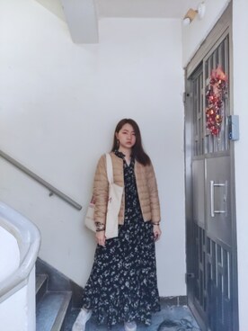 「working style」｜「アイテム（ダウンジャケット/コート）」を使った、Yukariveraさん（レディース・166cm）の冬コーディネート