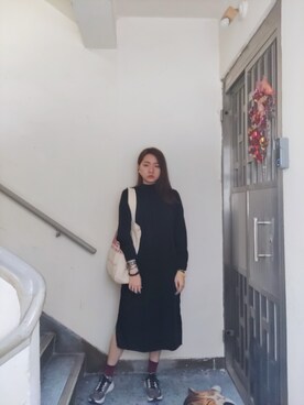 「working style」｜「アイテム（シャツワンピース）」を使った、Yukariveraさん（レディース・166cm）の冬コーディネート