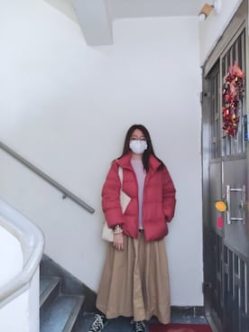 「working style」｜「アイテム（ダウンジャケット/コート）」を使った、Yukariveraさん（レディース・166cm）の冬コーディネート