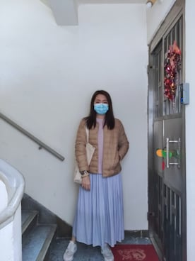 「working style」｜「アイテム（ダウンジャケット/コート）」を使った、Yukariveraさん（レディース・166cm）の冬コーディネート