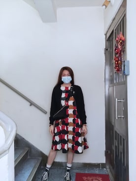 「MONKI（モンキ）のアイテム（ノーカラージャケット）」を使った、Yukariveraさん（レディース・166cm）の冬コーディネート