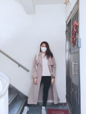 「JEANASIS（ジーナシス）のアイテム（チェスターコート）」を使った、Yukariveraさん（レディース・166cm）の春コーディネート