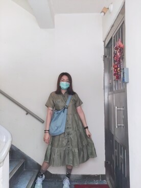 「working style」｜「アイテム（シャツワンピース）」を使った、Yukariveraさん（レディース・166cm）の春コーディネート