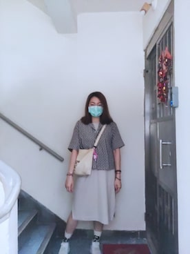 「pattern shirt」｜Yukariveraさん（レディース・166cm）の春コーディネート
