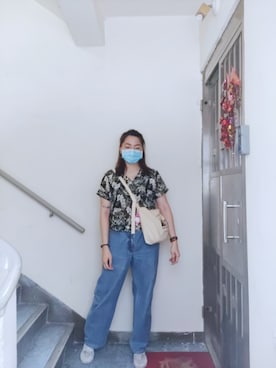 「pattern shirt」｜Yukariveraさん（レディース・166cm）の夏コーディネート