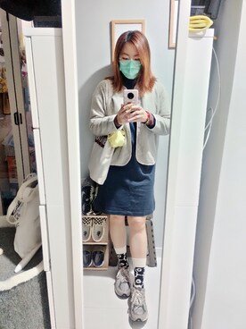 「working style」｜「アイテム（ノーカラージャケット）」を使った、Yukariveraさん（レディース・166cm）の冬コーディネート