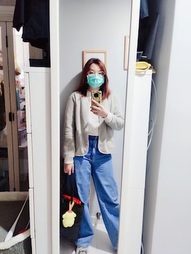 「working style」｜「アイテム（ノーカラージャケット）」を使った、Yukariveraさん（レディース・166cm）の冬コーディネート