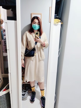 「MONKI（モンキ）のアイテム（レッグウェア）」を使った、Yukariveraさん（レディース・166cm）の冬コーディネート