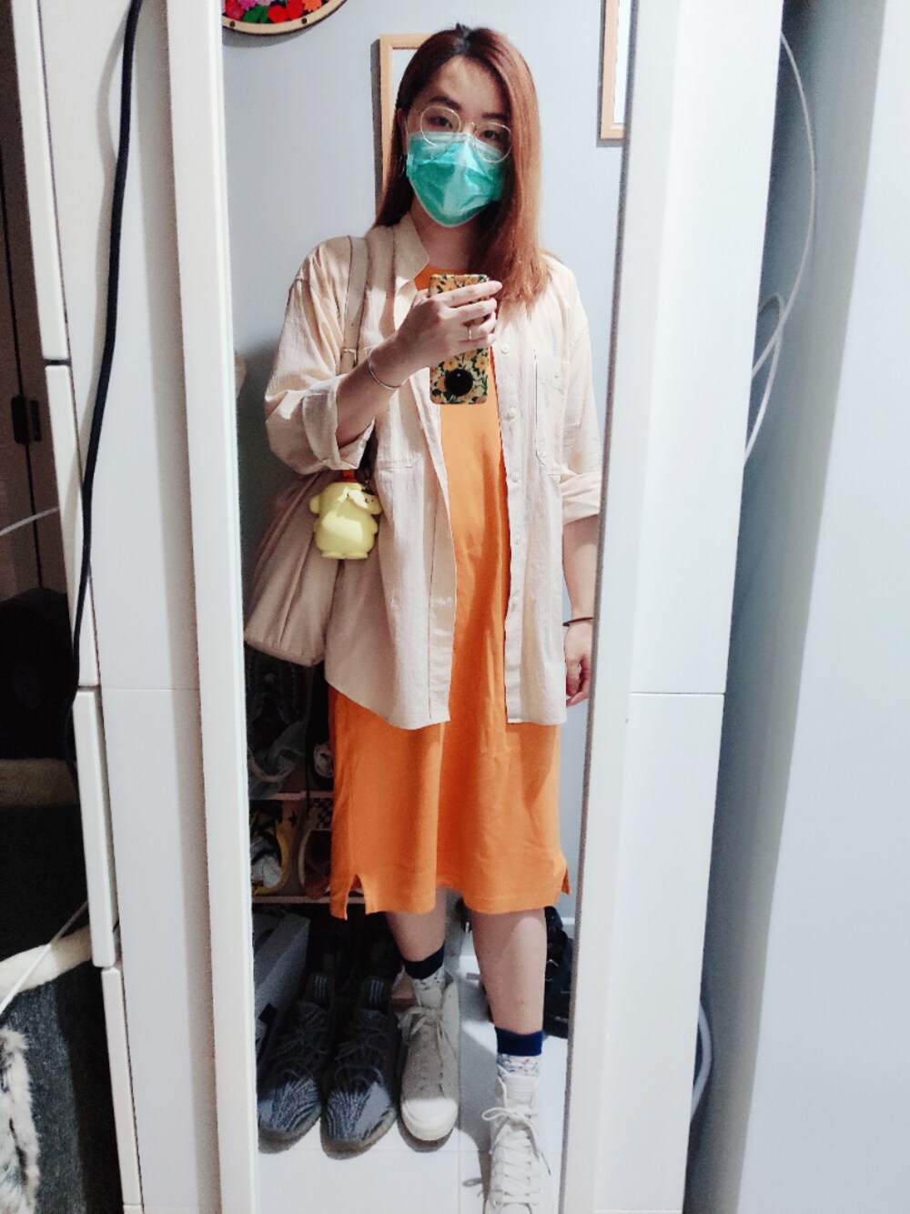 「wiwt、working style、hkgirl、May 2021、夏コーデ、米色」｜「onlineのアイテム（レッグウェア、その他）」を使った、Yukariveraさん（レディース・166cm）の春コーディネートの1枚目の写真