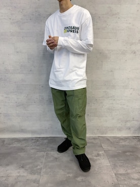 「アイテム（モカシン/デッキシューズ）」を使った、めえさん（メンズ・165cm）の秋コーディネート