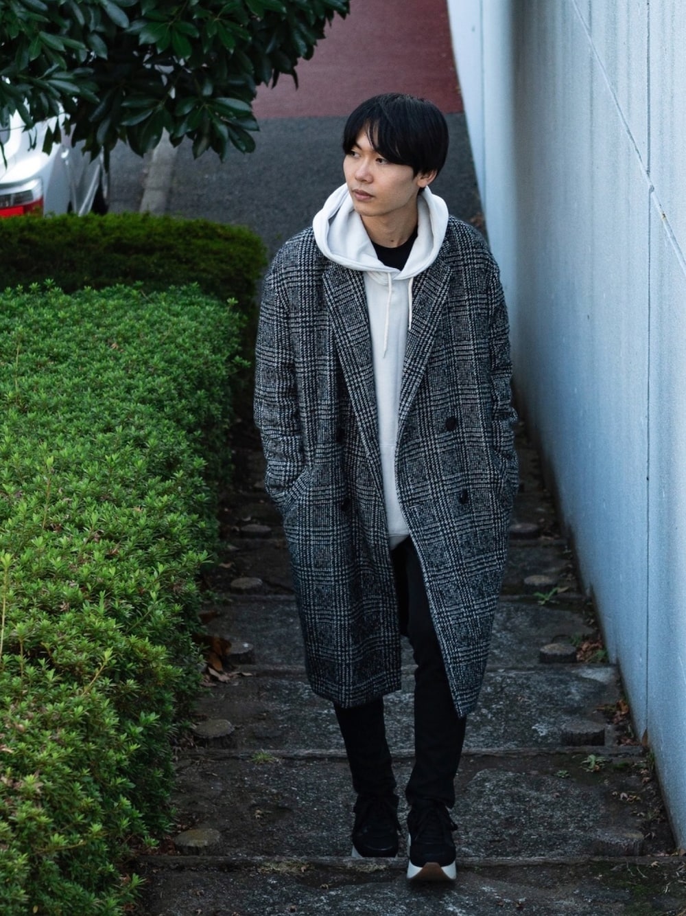 MR.GENTLEMANのチェスターコートを使った人気ファッション