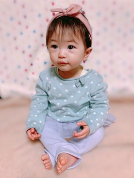 「シャーベットカラー」｜さゃだぼーさん（キッズ・80cm）の春コーディネート