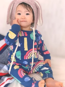 「うさ耳」｜さゃだぼーさん（キッズ・80cm）の春コーディネート