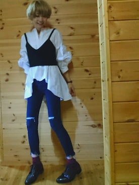 「ドレスシューズ」｜「アイテム（キャミソール）」を使った、muraさん（レディース・161cm）の秋コーディネート
