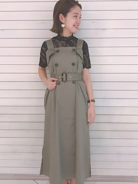 「トレンチ風」｜mayuko     (きたまゆ)さん（レディース・160cm）の夏コーディネート