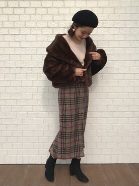 「Chico（チコ）のアイテム（ダウンジャケット/コート）」を使った、mayuko     (きたまゆ)さん（レディース・160cm）の秋コーディネート