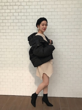 「Chico（チコ）のアイテム（ダウンジャケット/コート）」を使った、mayuko     (きたまゆ)さん（レディース・160cm）の秋コーディネート