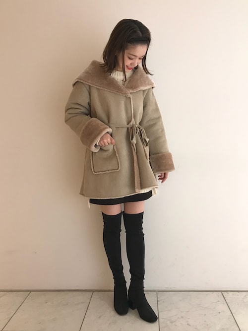 Mayuko きたまゆ Who S Who Chico福岡ソラリアプラザ店 Who S Who Chicoのムートンコートを使ったコーディネート Wear