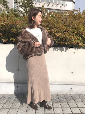 「Chico（チコ）のアイテム（ダウンジャケット/コート）」を使った、mayuko     (きたまゆ)さん（レディース・160cm）の冬コーディネート