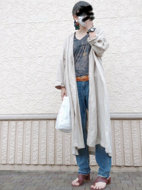 スローブイエナ　SLOBE IENA リネンガーゼガウン SLOBE IENA]ガーゼガウンコート◇[品番：BYCW0004140]｜B.C