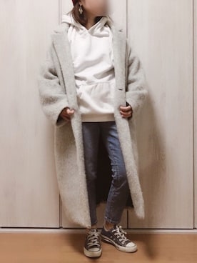 「zozoデニム」｜「アイテム（チェスターコート）」を使った、MAIさん（レディース・152cm）の冬コーディネート