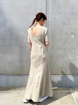 「美シルエット」｜「アイテム（ワンピース/ドレス）」を使った、だーゆんさん（レディース・158cm）の春コーディネート