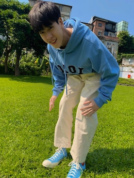 「CDG（シーディージー）のアイテム（シューズ）」を使った、正さん（メンズ・180cm）の春コーディネート