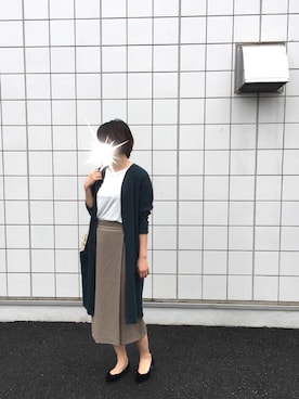 「NETSTAR（ネットスター）のアイテム（カーディガン/ボレロ）」を使った、ふじこさん（レディース・153cm）の秋コーディネート