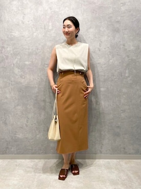 「marco masi（マルコマージ）のアイテム」を使った、TSUZUさん（レディース・165cm）の夏コーディネート