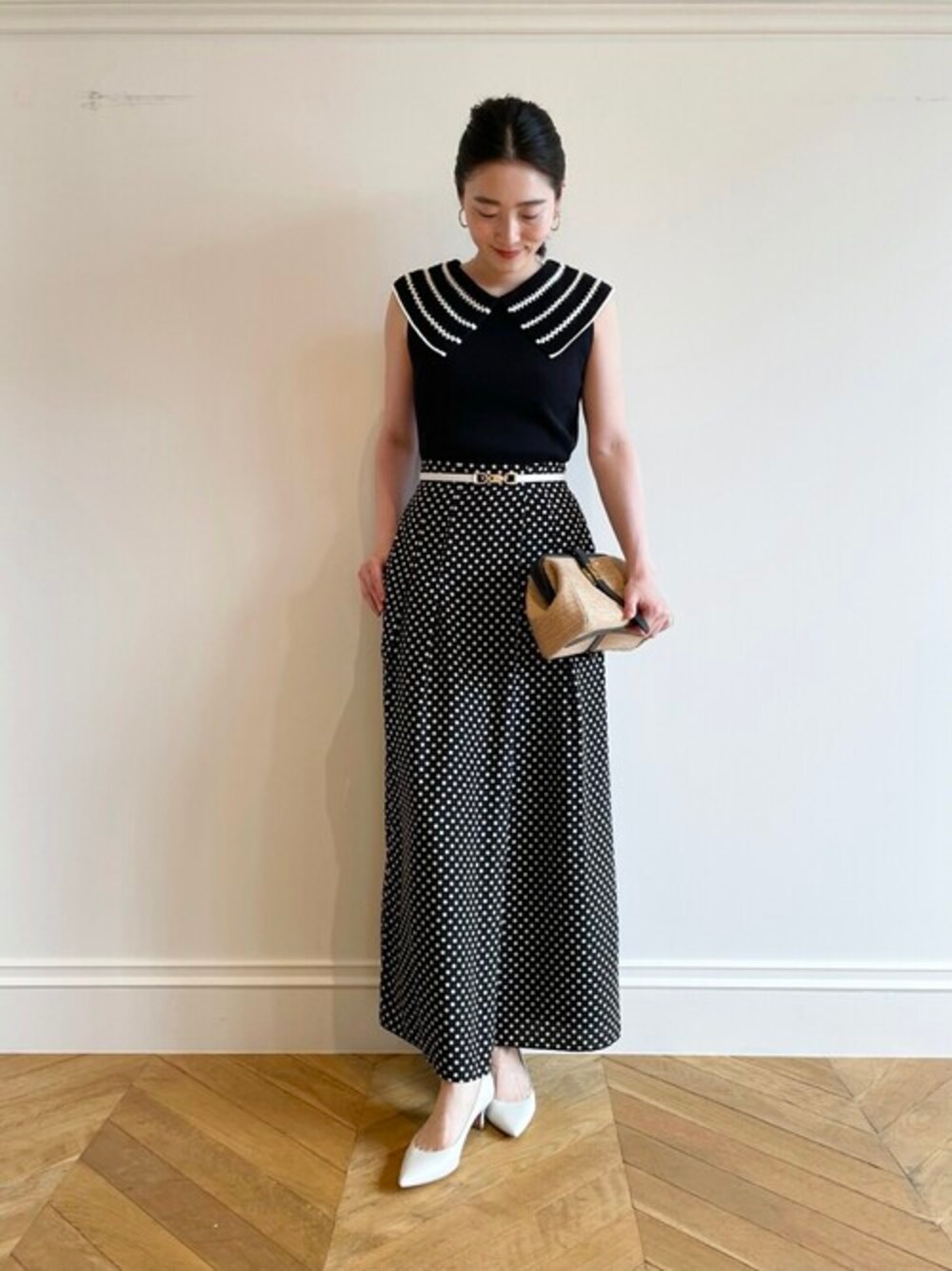 loulou willoughby 透かし衿プルオーバー　ノースリーブニット　M LOULOU WILLOUGHBY（ルルウィルビー）の「【LOULOU WILLOUGHBY