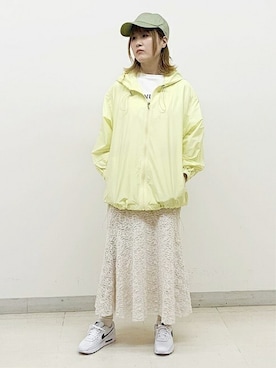 「SHIPS（シップス）のアイテム（ブルゾン）」を使った、藤原さん（レディース・168cm）の春コーディネート