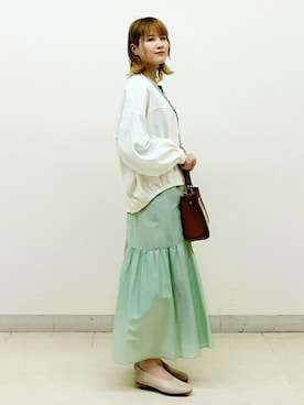 「SHIPS（シップス）のアイテム（ブルゾン）」を使った、藤原さん（レディース・168cm）の春コーディネート
