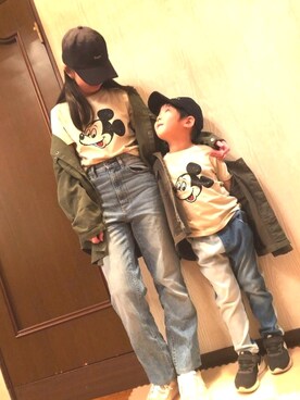 「devirock（デビロック）のアイテム（ミリタリージャケット）」を使った、sereruさん（キッズ・110cm）の春コーディネート
