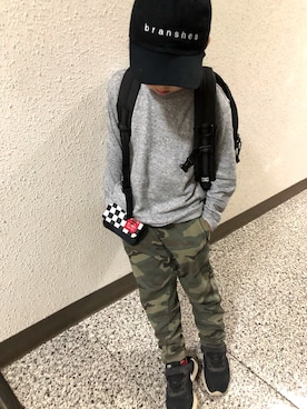 「devirock（デビロック）の【旧モデル】裏毛スウェットサルエルパンツ スウェットパンツ（その他パンツ）」を使った、sereruさん（キッズ・110cm）の春コーディネート