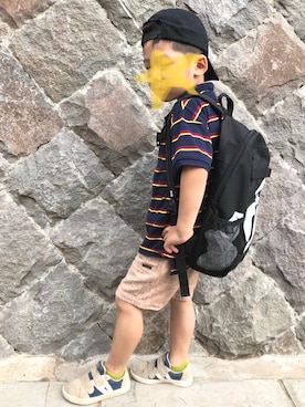 「GLOBAL WORK（グローバルワーク）のアイテム（ポロシャツ）」を使った、sereruさん（キッズ・104cm）の夏コーディネート