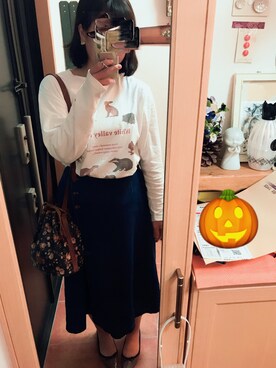 「動物モチーフ」｜「アイテム（パンプス）」を使った、kana🐿さん（レディース・162cm）の秋コーディネート