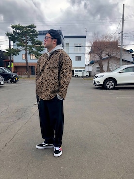 「アイテム（ハンチング/ベレー帽）」を使った、KECKさん（メンズ・173cm）の春コーディネート