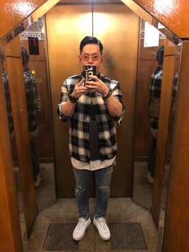 「PULL&BEAR（プルアンドベア）のアイテム（デニムパンツ）」を使った、KECKさん（メンズ・173cm）の夏コーディネート