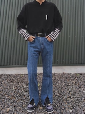 「NIKE（ナイキ）のアイテム（スニーカー、ブラック系）」を使った、Zooさん（メンズ・174cm）の春コーディネート