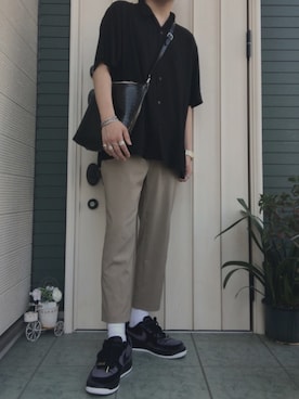 「NIKE（ナイキ）のアイテム（スニーカー、ブラック系）」を使った、Zooさん（メンズ・174cm）の春コーディネート