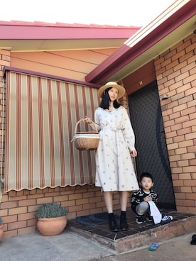 「アイテム（シャツワンピース）」を使った、Rina🍒さん（レディース・170cm）の秋コーディネート