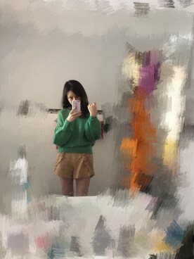 「LILY BROWN（リリーブラウン）のアイテム（カーゴパンツ）」を使った、Rina🍒さん（レディース・170cm）の秋コーディネート