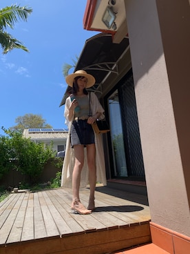 「STYLENANDA（スタイルナンダ）のアイテム（デニムスカート）」を使った、Rina🍒さん（レディース・170cm）の秋コーディネート