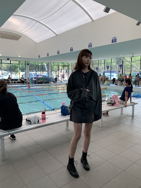 「STYLENANDA（スタイルナンダ）のアイテム（デニムスカート）」を使った、Rina🍒さん（レディース・170cm）の冬コーディネート