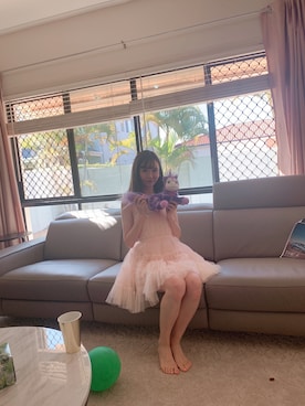 「アイテム（ドレス、ピンク系）」を使った、Rina🍒さん（レディース・170cm）の秋コーディネート