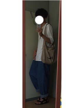 「URBAN RESEARCH（アーバンリサーチ）のアイテム（サンダル）」を使った、キクツニさん（メンズ・178cm）の夏コーディネート