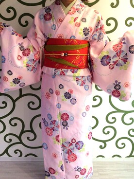 「きものコーディネート」｜「アイテム（浴衣）」を使った、夢錦京都本店さん（レディース・152cm）の冬コーディネート